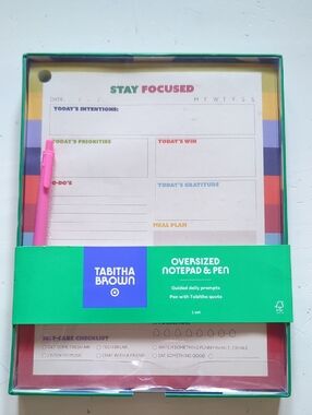 New Tabitha Pink Oversized Notepad with Coordinating Pink Pen